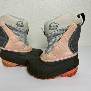 Sorel Snow Patrol Insulated Winter Warm Snow Boots Front Zip Girl's Sz 8